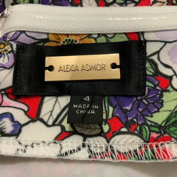 Alexia Admor Dress Women Size 4 Floral Off The Shoulder Mini - Picture 3 of 11